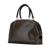 セリーヌ マカダム ハンドバッグ ブラック PVC レザー レディース CELINE 【中古】